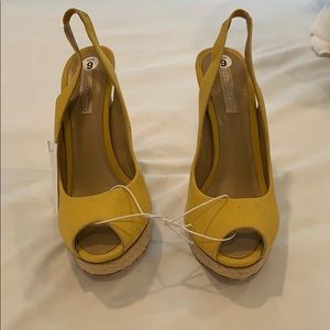 BCBG Max Azria Fennel Peep-Toe Canvas Slingback